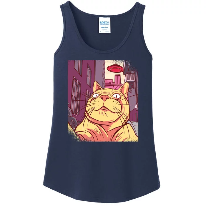 Cat Selfie Funny Ladies Essential Tank