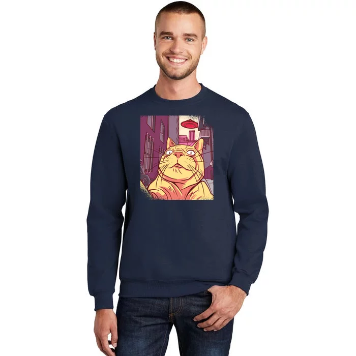 Cat Selfie Funny Tall Sweatshirt