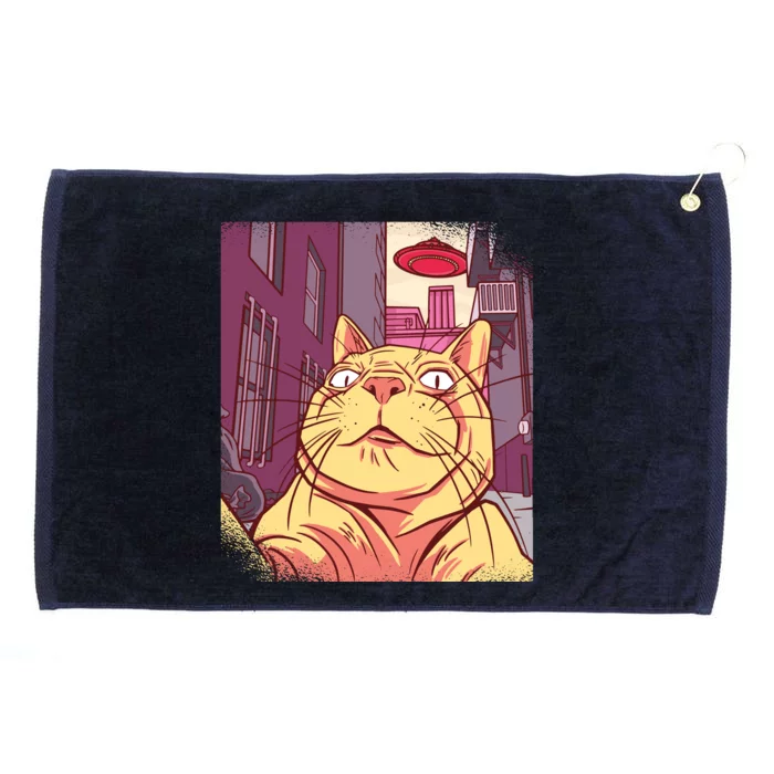 Cat Selfie Funny Grommeted Golf Towel