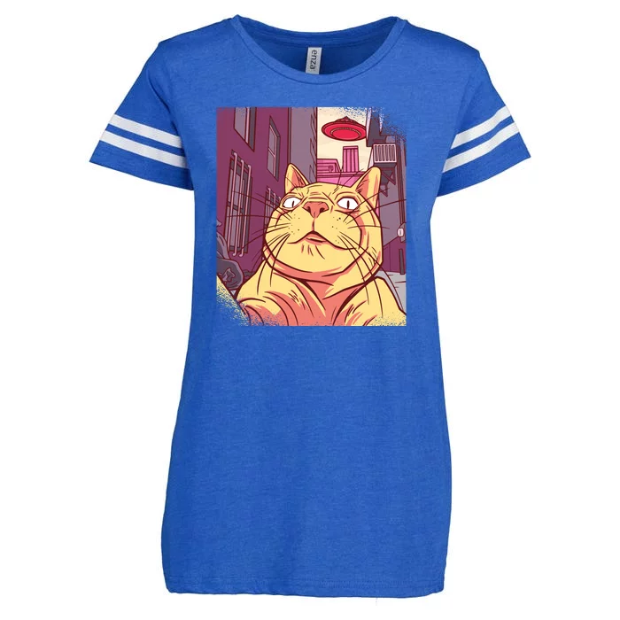 Cat Selfie Funny Enza Ladies Jersey Football T-Shirt