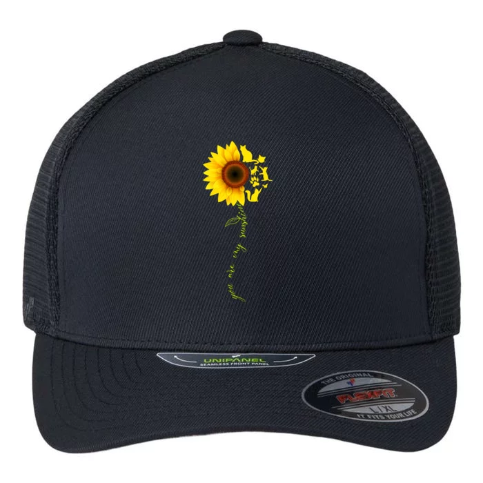 Cat Sunflower Sunshine Flexfit Unipanel Trucker Cap