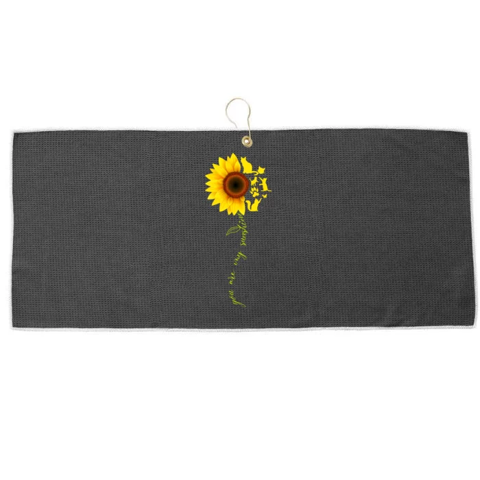 Cat Sunflower Sunshine Large Microfiber Waffle Golf Towel