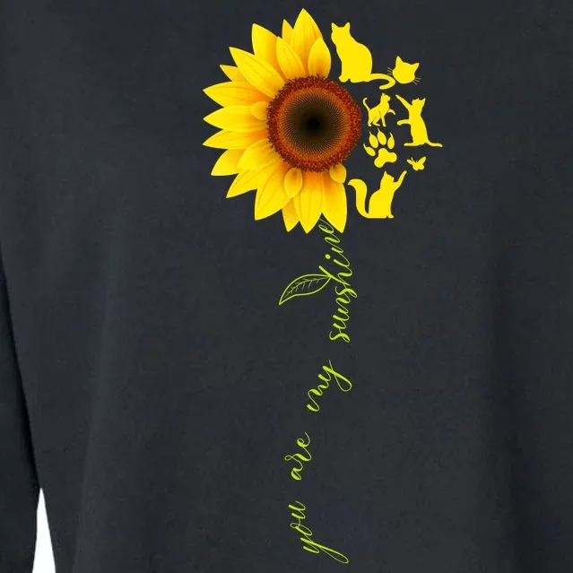 Cat Sunflower Sunshine Cropped Pullover Crew