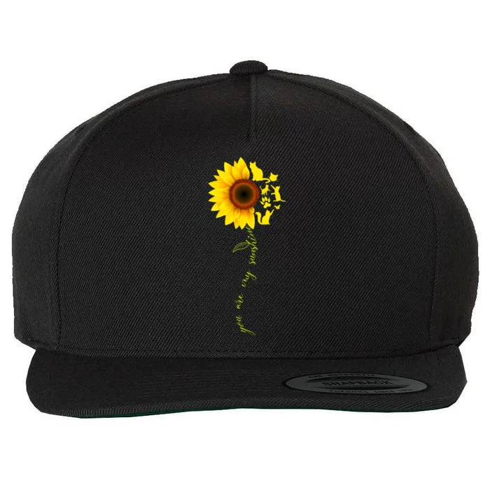 Cat Sunflower Sunshine Wool Snapback Cap