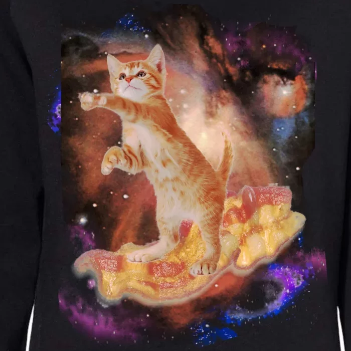 Cat Surfing Bacon In Space Womens California Wash Sweatshirt