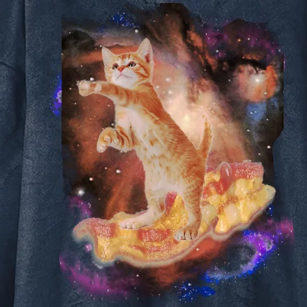 Cat Surfing Bacon In Space Hooded Wearable Blanket