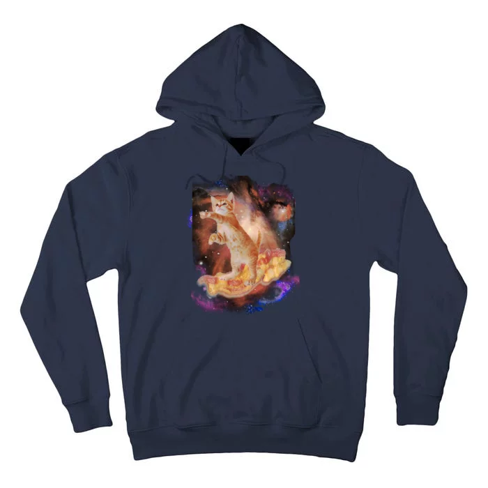 Cat Surfing Bacon In Space Tall Hoodie