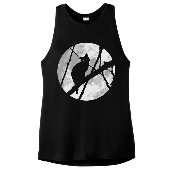 Cat To The Moon Ladies Tri-Blend Wicking Tank