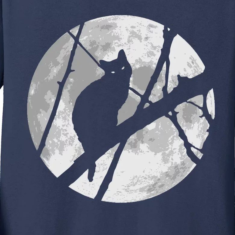 Cat To The Moon Kids Long Sleeve Shirt