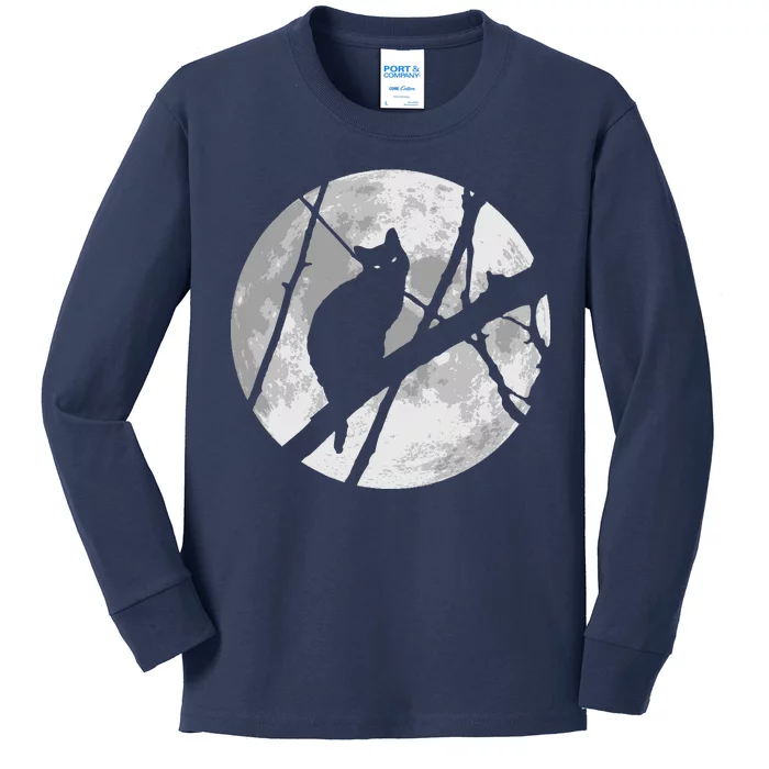 Cat To The Moon Kids Long Sleeve Shirt