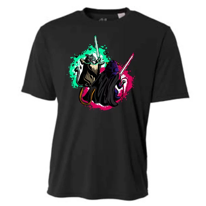 Cat Wars Light Swords Star Cats Funny Cooling Performance Crew T-Shirt