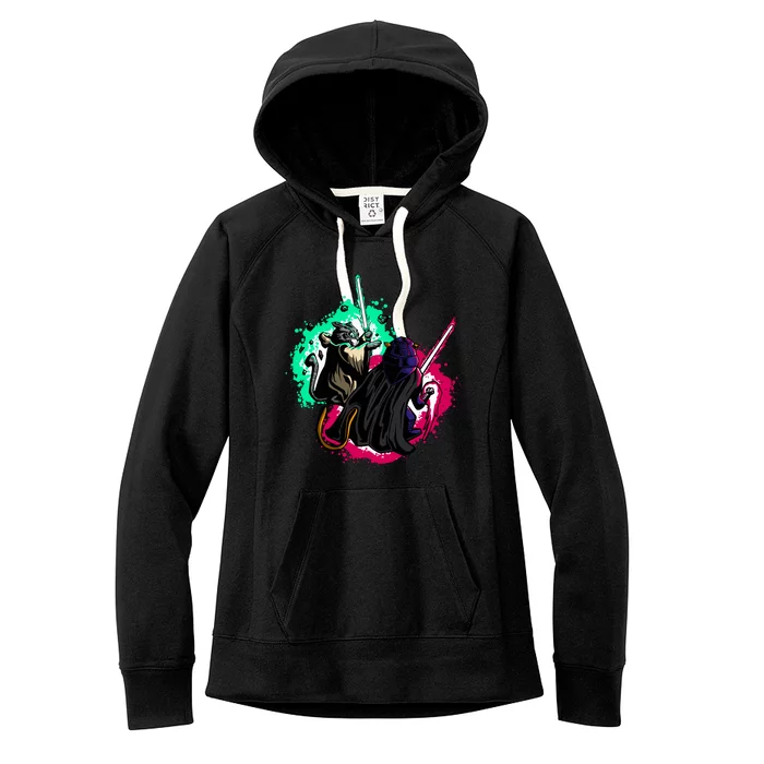 Cat Wars Light Swords Star Cats Funny Women's Fleece Hoodie