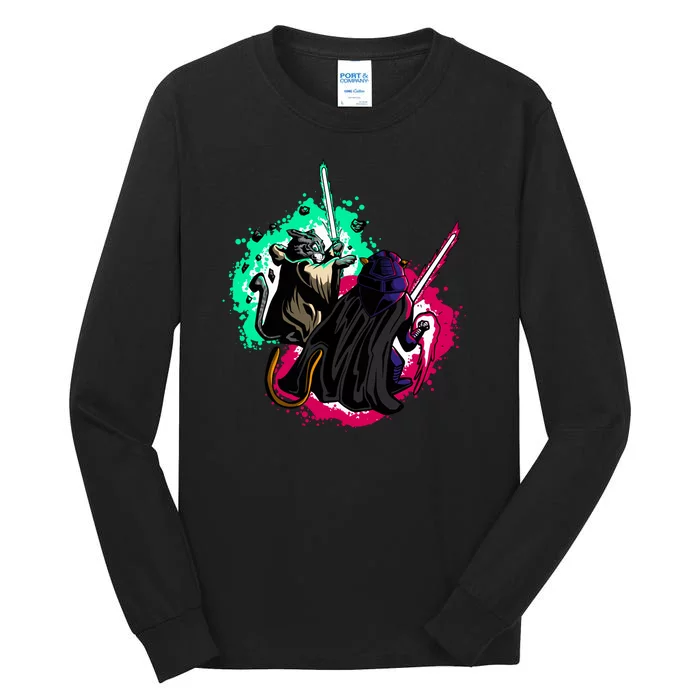 Cat Wars Light Swords Star Cats Funny Tall Long Sleeve T-Shirt