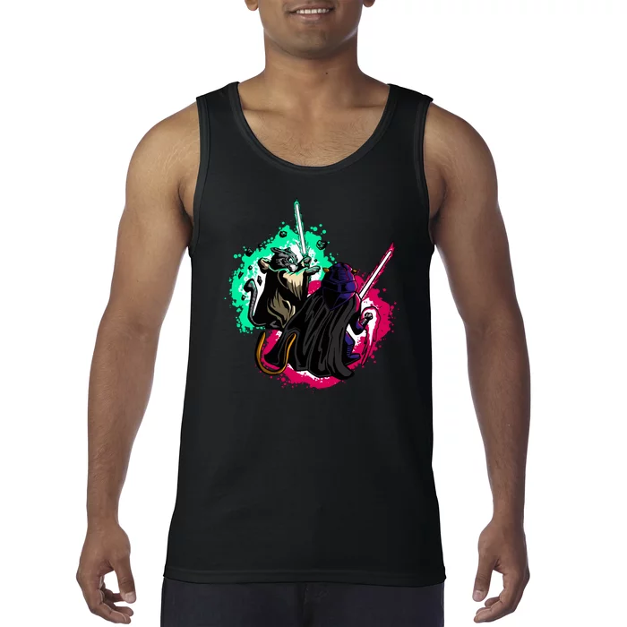 Cat Wars Light Swords Star Cats Funny Tank Top