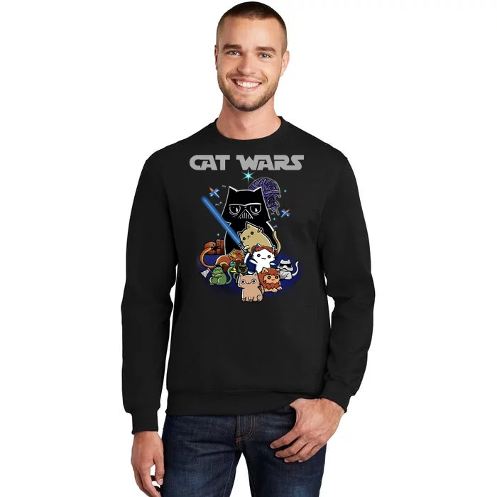 Cat Wars Meow Cat Lover Illustration Sweatshirt