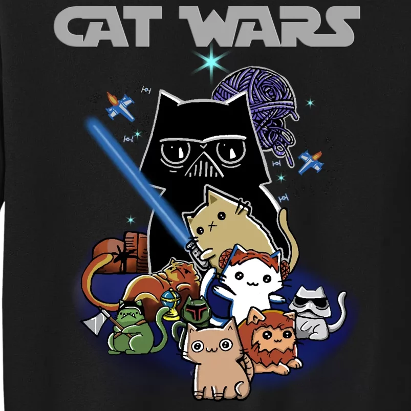 Cat Wars Meow Cat Lover Illustration Sweatshirt