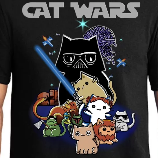 Cat Wars Meow Cat Lover Illustration Pajama Set