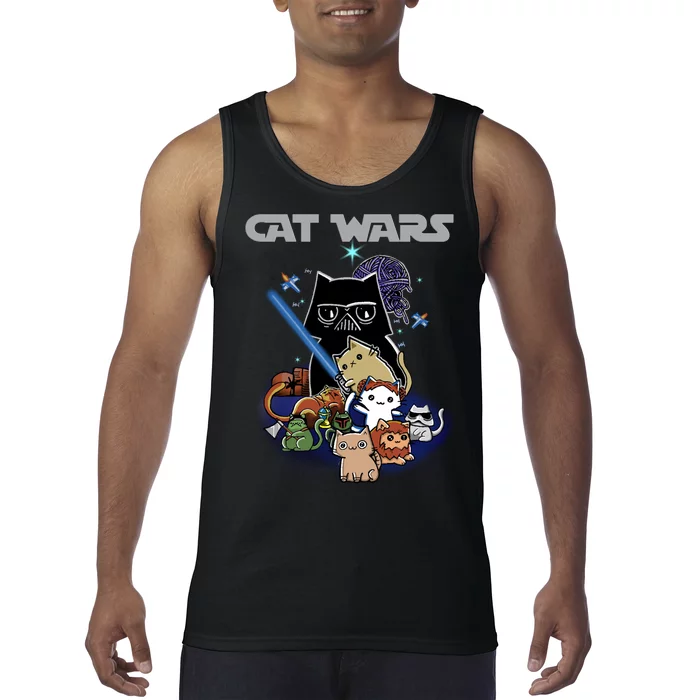 Cat Wars Meow Cat Lover Illustration Tank Top