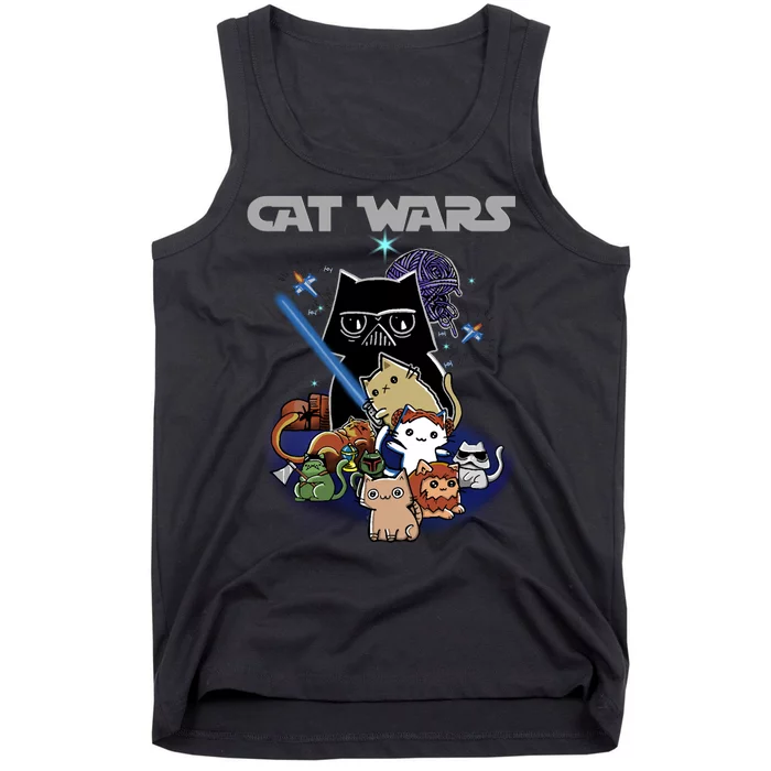 Cat Wars Meow Cat Lover Illustration Tank Top