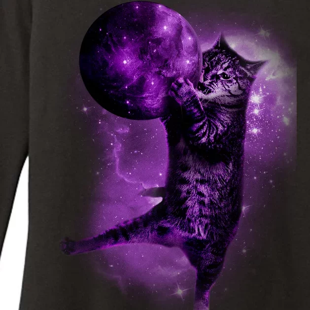 Cat World Galaxy Womens CVC Long Sleeve Shirt