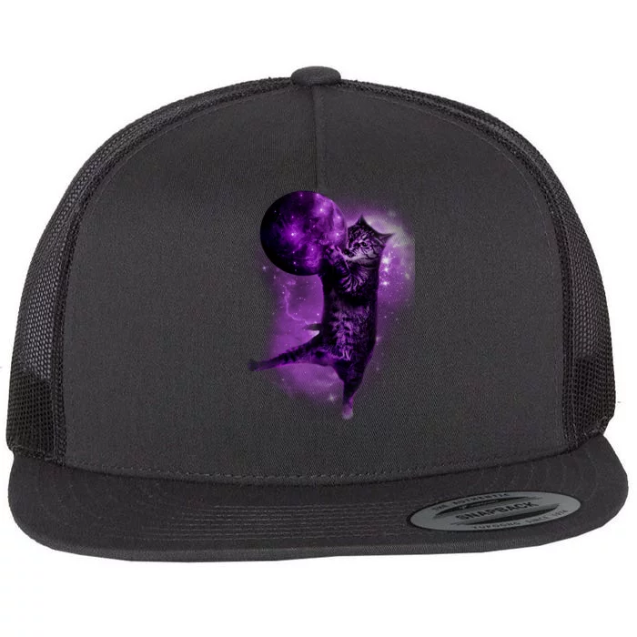 Cat World Galaxy Flat Bill Trucker Hat