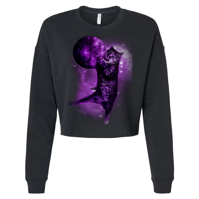 Cat World Galaxy Cropped Pullover Crew