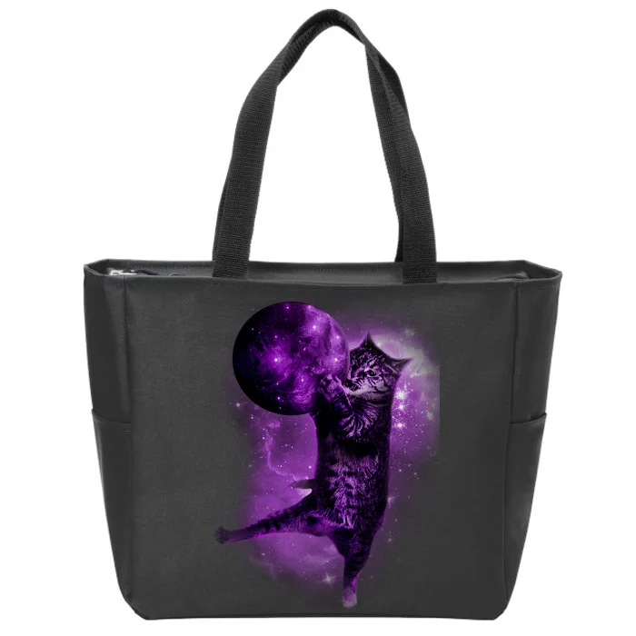 Cat World Galaxy Zip Tote Bag