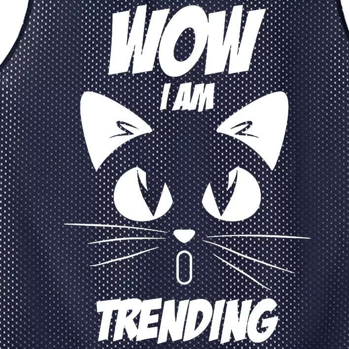 Cat Wow I'm Trending Mesh Reversible Basketball Jersey Tank