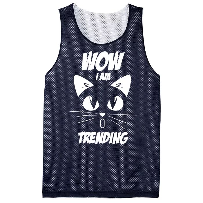 Cat Wow I'm Trending Mesh Reversible Basketball Jersey Tank