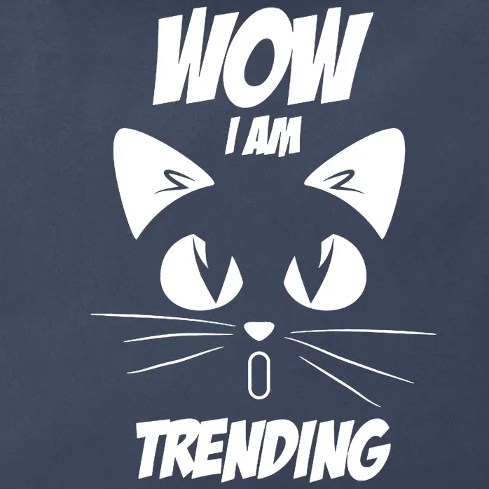 Cat Wow I'm Trending Zip Tote Bag