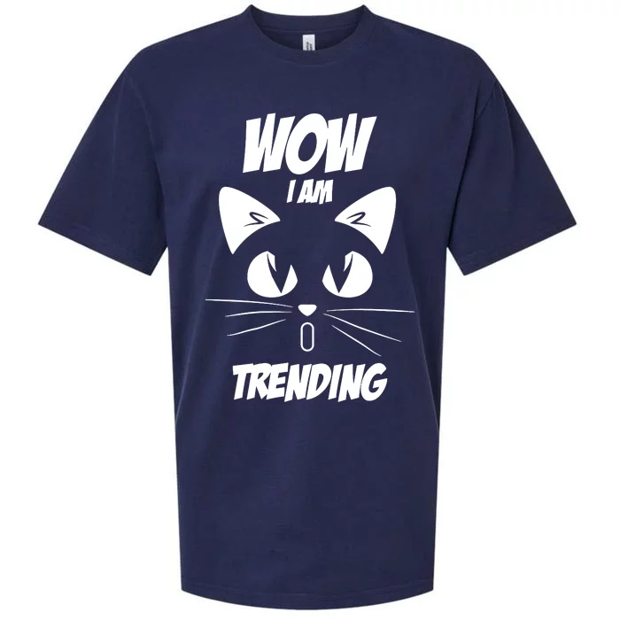 Cat Wow I'm Trending Sueded Cloud Jersey T-Shirt