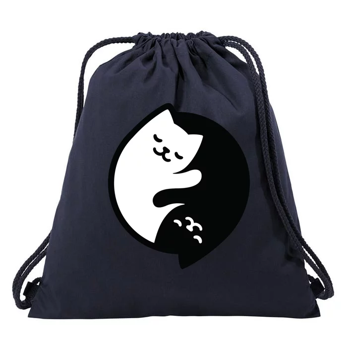 Cat Yin And Yang Cute Drawstring Bag