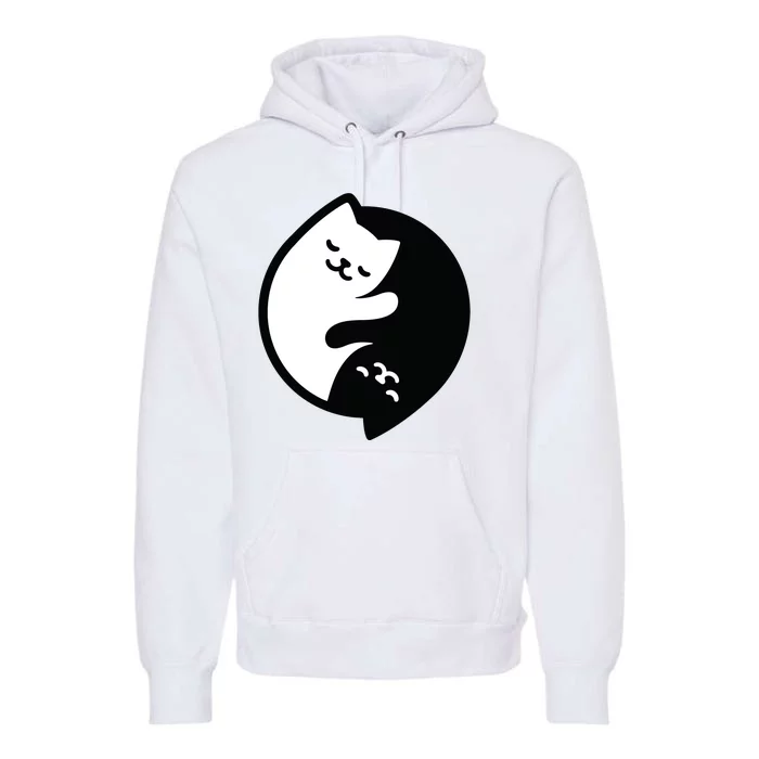 Cat Yin And Yang Cute Premium Hoodie