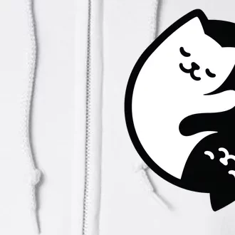 Cat Yin And Yang Cute Full Zip Hoodie