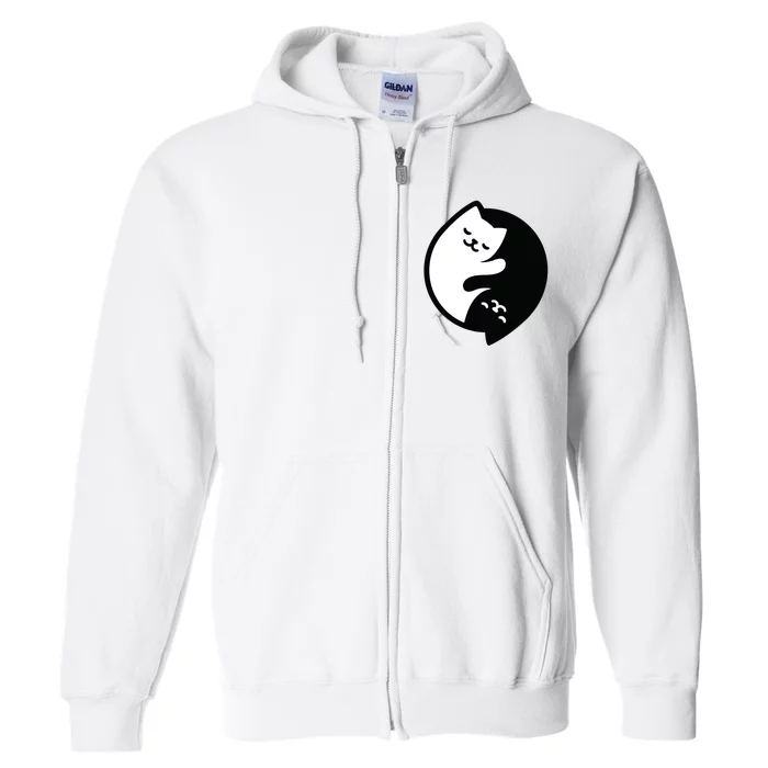 Cat Yin And Yang Cute Full Zip Hoodie