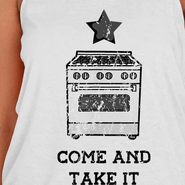 Come And Take It President Joe Biden Ban On Gas Stoves Women's Knotted Racerback Tank