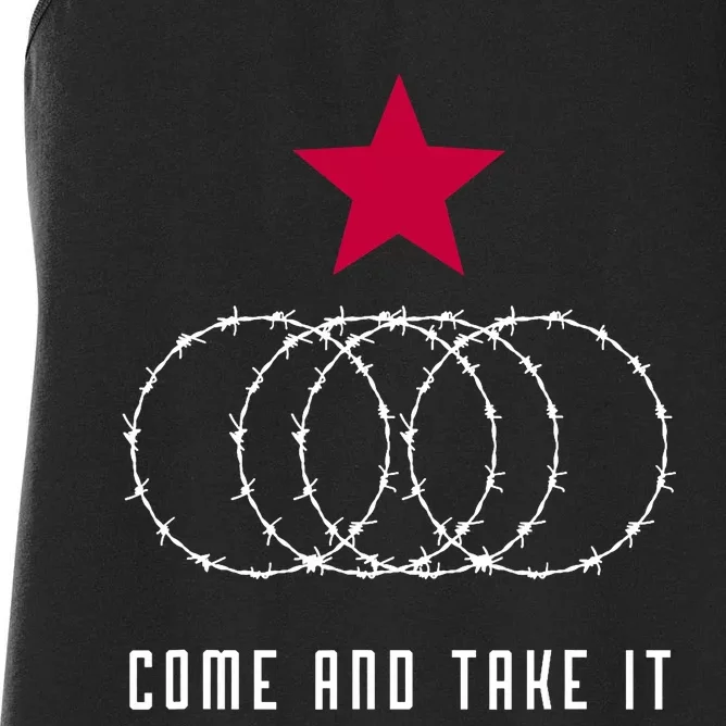 Come And Take It Texas Border Razor Wire Women's Racerback Tank