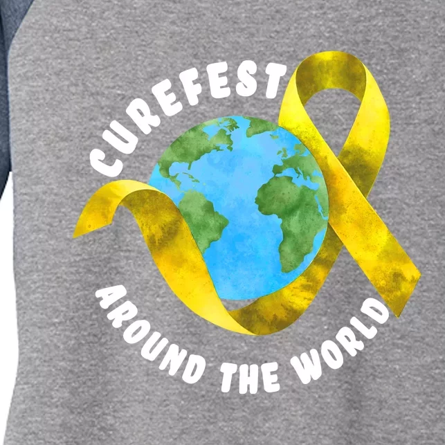 CureFest Around The World Women's Tri-Blend 3/4-Sleeve Raglan Shirt