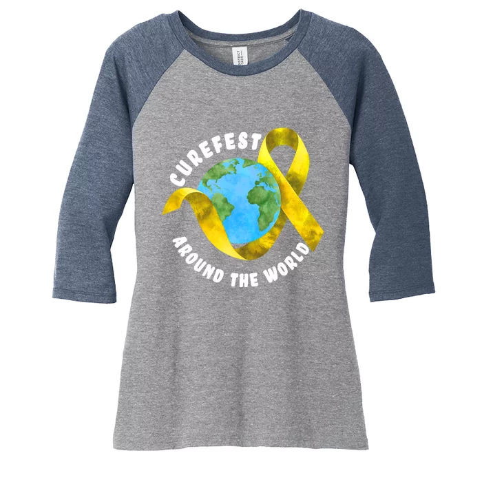 CureFest Around The World Women's Tri-Blend 3/4-Sleeve Raglan Shirt