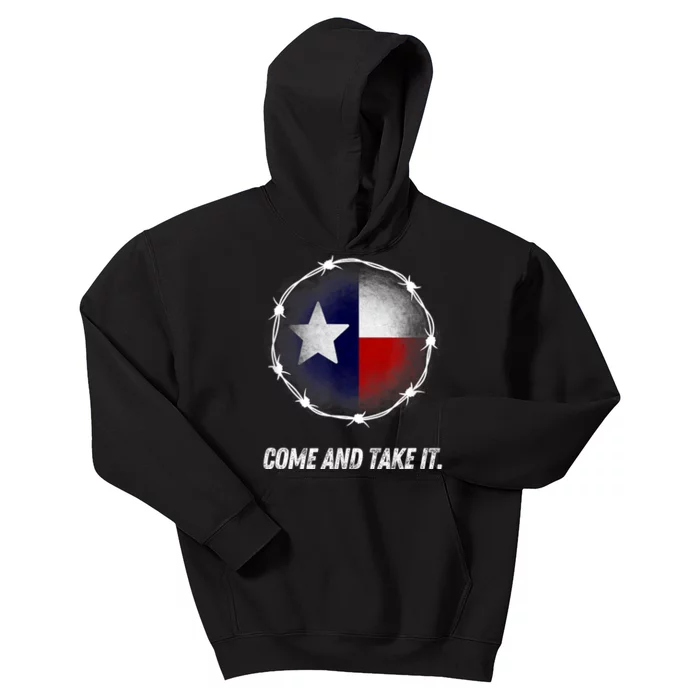 Come And Take It Texas Flag Barbed Wire Patriotic Usa Kids Hoodie