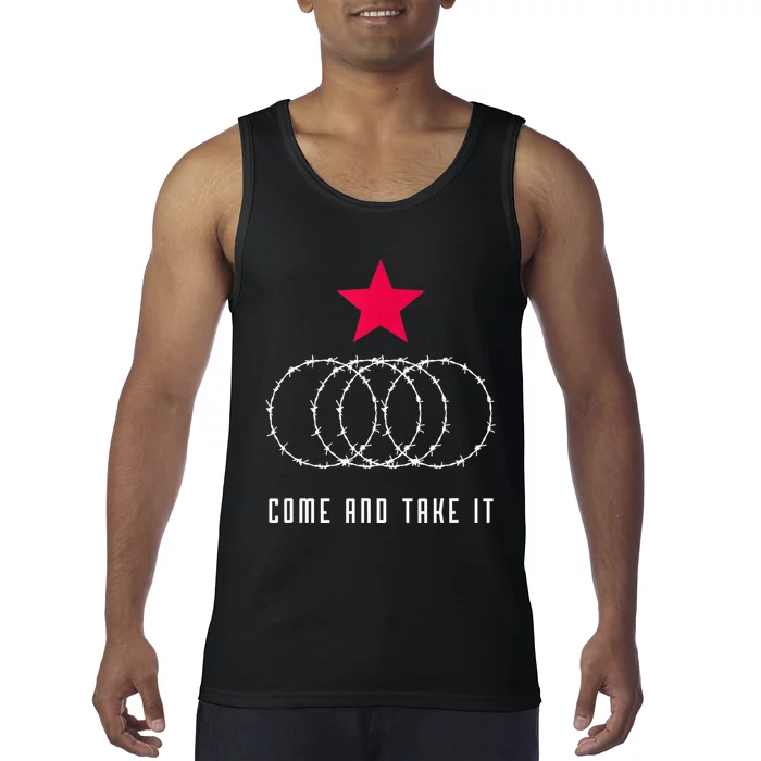 Come And Take It Texas Border Razor Wire Tank Top