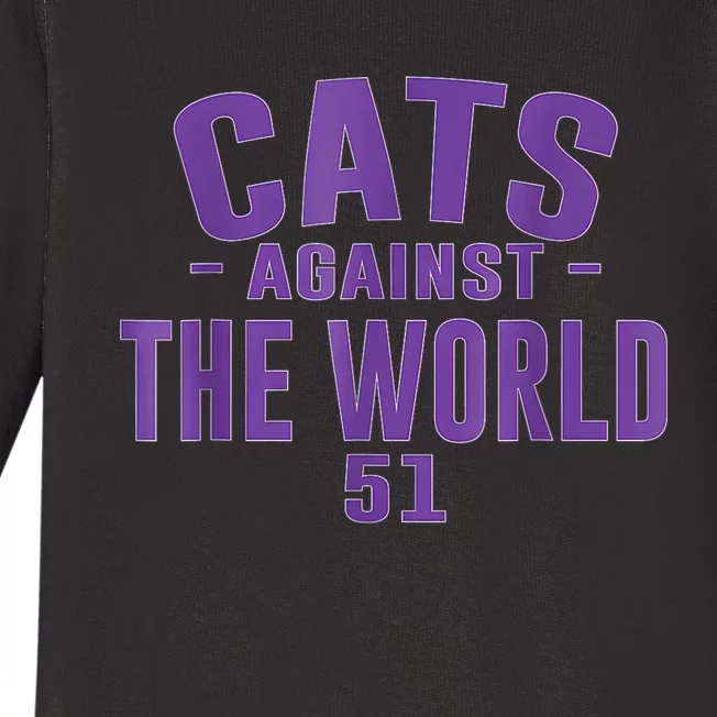 Cats Against The World Northwestern Baby Long Sleeve Bodysuit