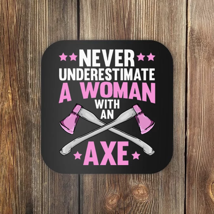 Cool Axe Throwing For Women Ax Thrower Tree Lumberjack Coaster