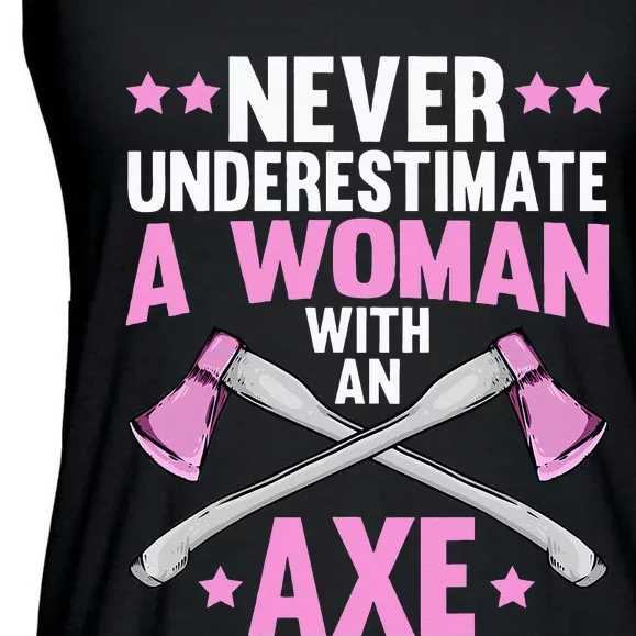 Cool Axe Throwing For Women Ax Thrower Tree Lumberjack Ladies Essential Flowy Tank