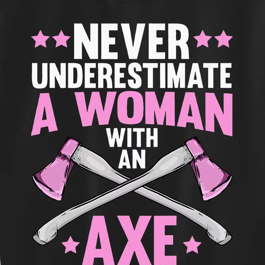 Cool Axe Throwing For Women Ax Thrower Tree Lumberjack Kids Sweatshirt