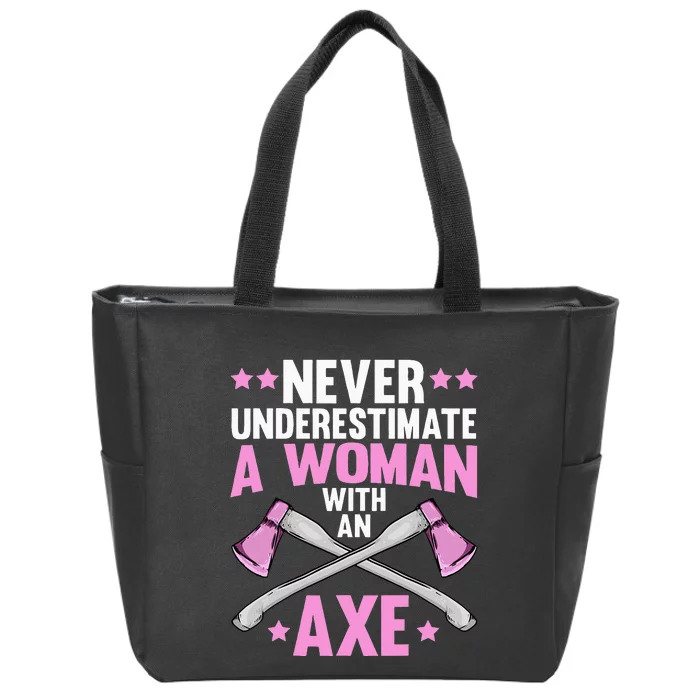 Cool Axe Throwing For Women Ax Thrower Tree Lumberjack Zip Tote Bag