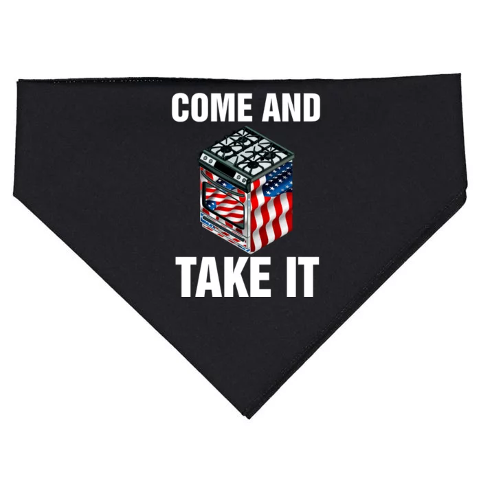 Come And Take President Joe Biden Ban Gas Stoves Funny USA-Made Doggie Bandana