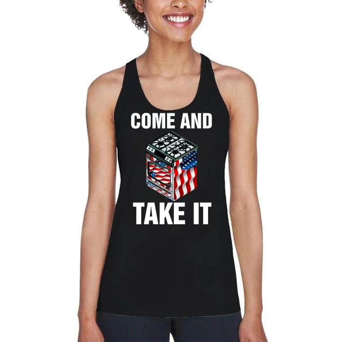 Come And Take President Joe Biden Ban Gas Stoves Funny Women's Racerback Tank