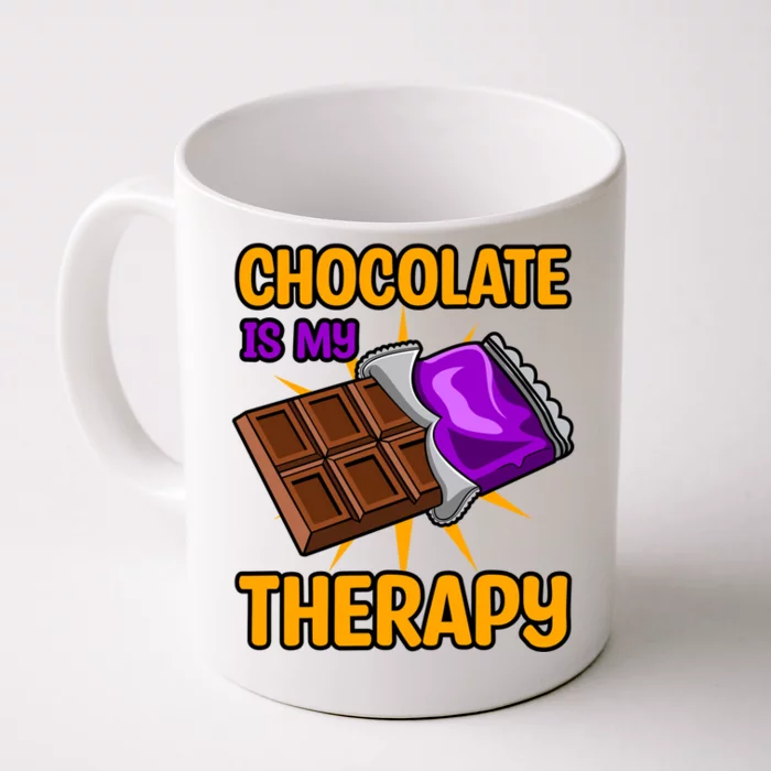 Chocolate As Therapy Funny Saying Chocolate Chef Gift Front & Back Coffee Mug