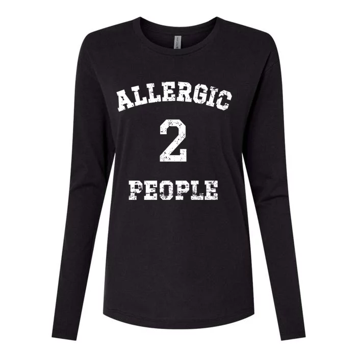 Classic Allergic To People Anti People Meaningful Gift Womens Cotton Relaxed Long Sleeve T-Shirt